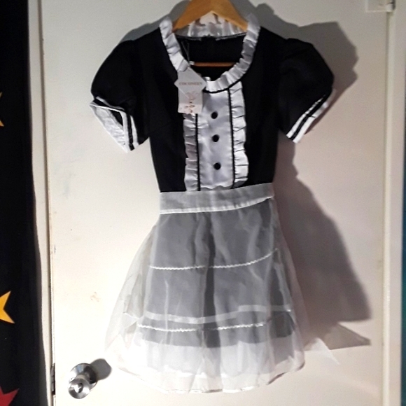 Coconeen Maid Oufit Costume Dress with Tulle Apron - Picture 2 of 5